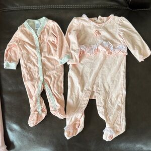 Carter's Peach and White Kids Footies Set